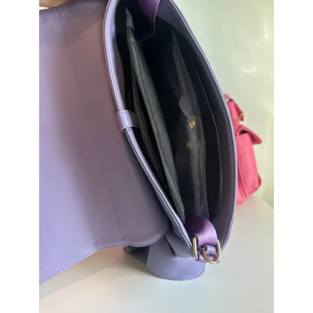 Lot of 2 Style by Leigha Embossed Rose Diaper Bags - Pink & Lavender Purple